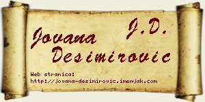 Jovana Desimirović vizit kartica